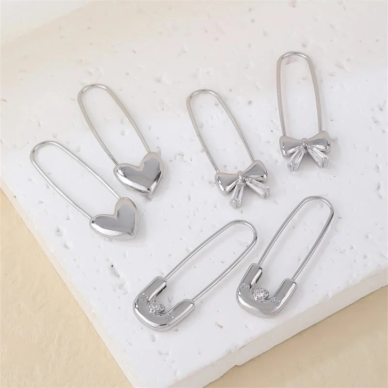 1 Pair Casual Minimalist Korean Style Solid Color Copper Earrings