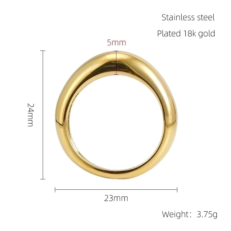 304 Stainless Steel 18K Gold Plated IG Style Plating Geometric Titanium Steel Open Ring