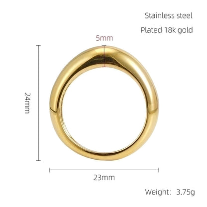 304 Stainless Steel 18K Gold Plated IG Style Plating Geometric Titanium Steel Open Ring
