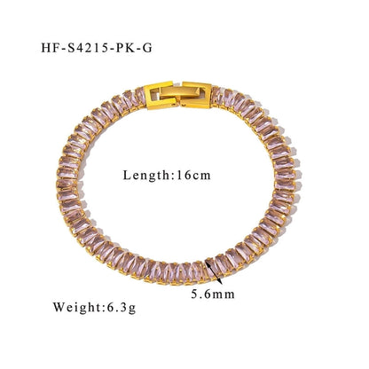 Retro Solid Color 304 Stainless Steel Zircon Bracelets In Bulk