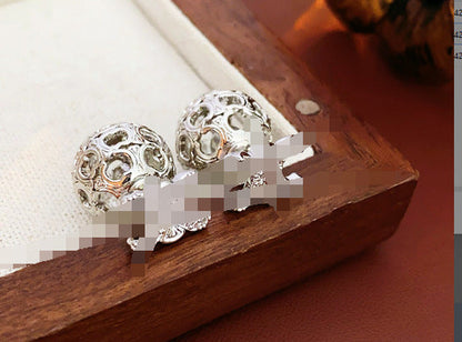 Medieval Pearl Geometric Copper Electroplating Stud Earrings