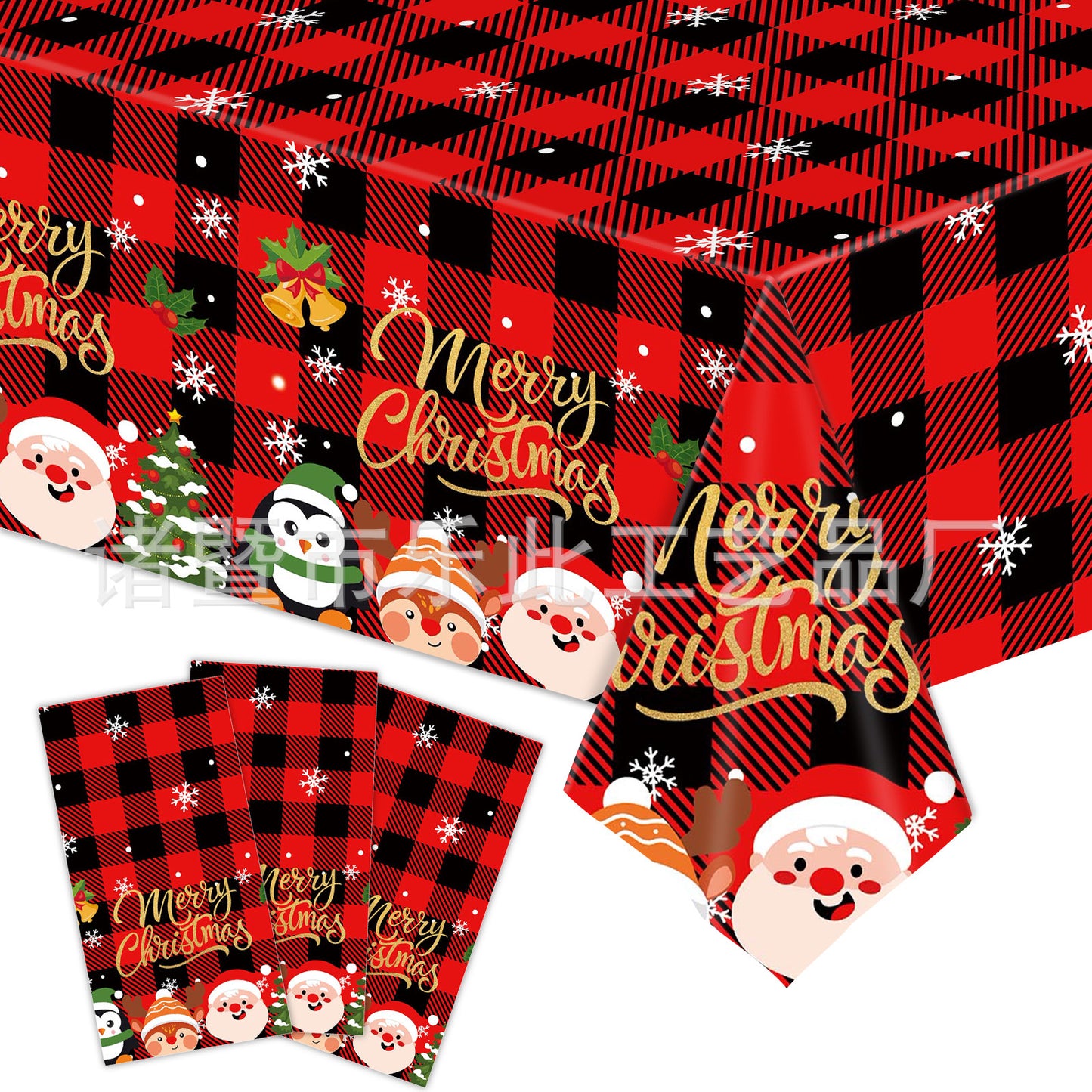 3 Pieces Christmas Tablecloth Holiday Party Tablecloth Christmas Tree Tablecloth Red And Green Christmas Theme Tablecloth Table Cover