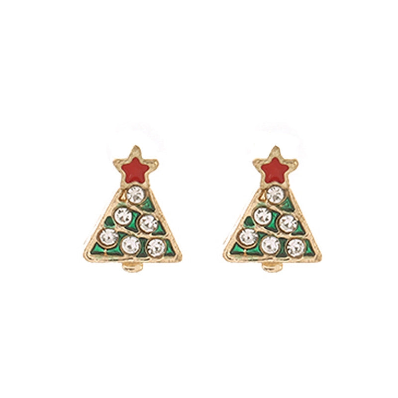 Christmas Cute Minimalist Christmas Tree Santa Claus Snowman Alloy Party Festival