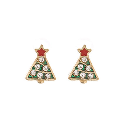 Christmas Cute Minimalist Christmas Tree Santa Claus Snowman Alloy Party Festival