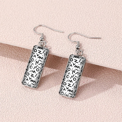 Leopard Earrings Zebra Earrings Dairy Grain Square Earrings Time Gemstone Rectangular Earrings