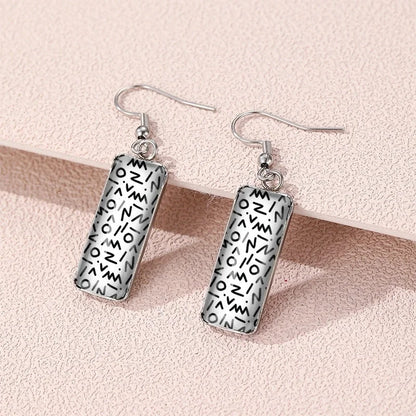 Leopard Earrings Zebra Earrings Dairy Grain Square Earrings Time Gemstone Rectangular Earrings