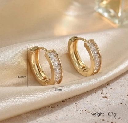 1 Pair Minimalist Streetwear Circle Plating Inlay Copper Zircon 18k Gold Plated Earrings