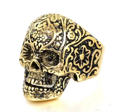 Retro Skull Alloy Plating Halloween Unisex Open Rings