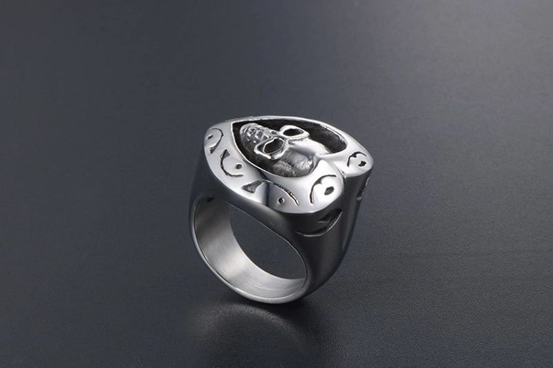 Retro Funny Skull 304 Stainless Steel Polishing Halloween Men's Rings