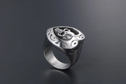 Retro Funny Skull 304 Stainless Steel Polishing Halloween Men's Rings