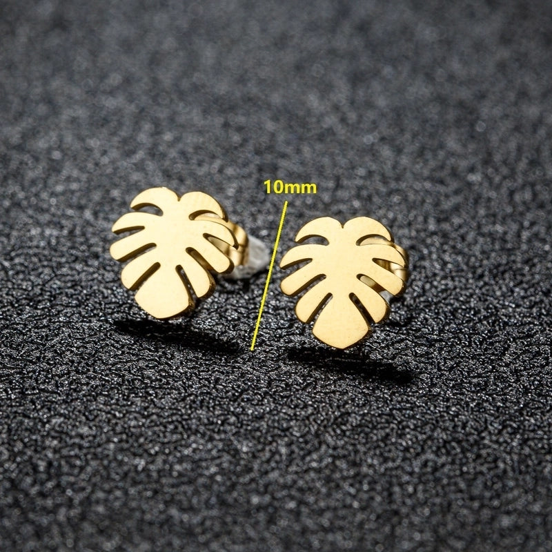 1 Pair Christmas Sweet Minimalist Snowflake Irregular Polishing Plating 304 Stainless Steel 18K Gold Plated Ear Studs