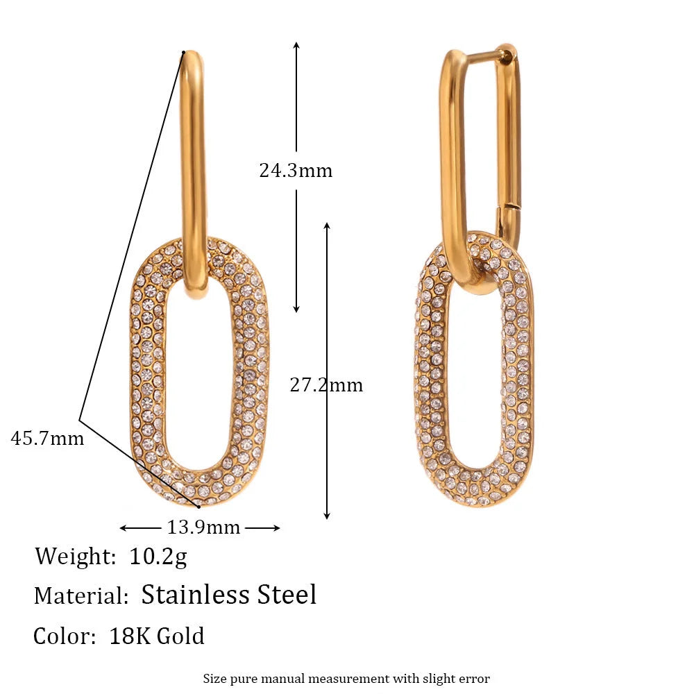 Fashion Circle Geometric Stainless Steel Electroplating Earrings