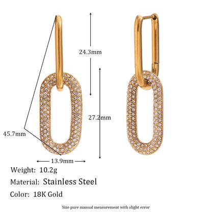 Fashion Circle Geometric Stainless Steel Electroplating Earrings