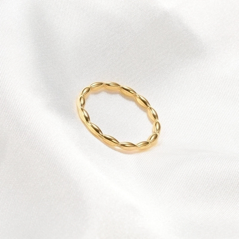 Minimalist Solid Color Titanium Steel 18K Gold Plated Plating Rings