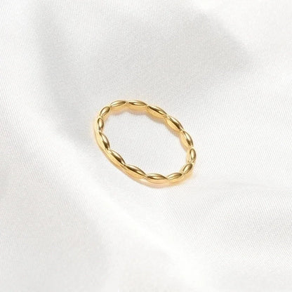 Minimalist Solid Color Titanium Steel 18K Gold Plated Plating Rings