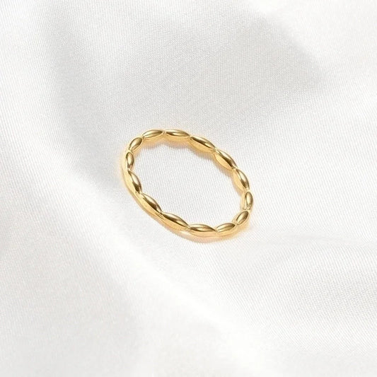 Minimalist Solid Color Titanium Steel 18K Gold Plated Plating Rings