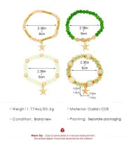 Artificial Crystal Beaded Starfish Bracelets