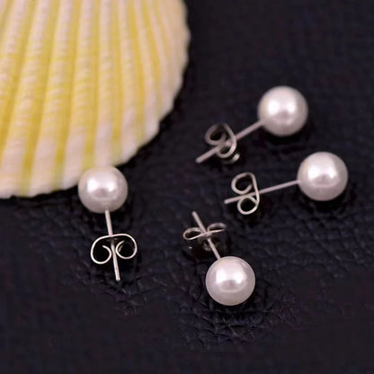 1 Pair Elegant Minimalist Streetwear Round 304 Stainless Steel Ear Studs