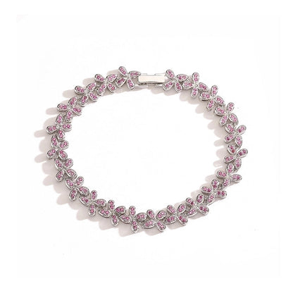 Copper 18K Gold Plated Plating Inlay Butterfly Zircon Bracelets Necklace