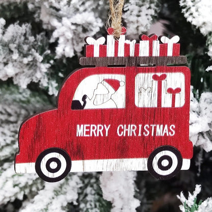 Cross-border Christmas Decorations Christmas Tree Pendant Snowflake Hanging Ball Pine Cone Gift Bag Christmas Old Man Small Drum Butterfly