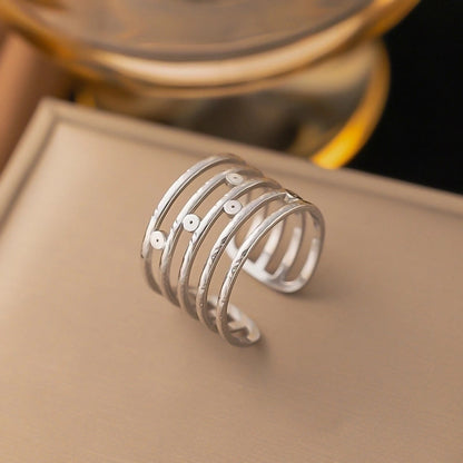 3 Pieces Minimalist Solid Color Titanium Steel Plating Rings