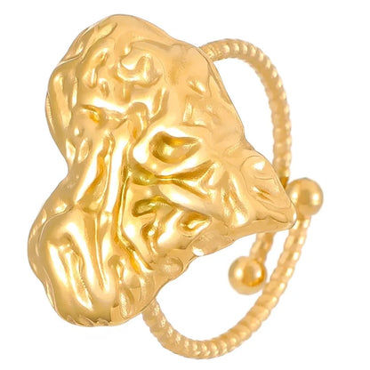 Marine Style Minimalist Starfish Crab Shell Titanium Steel 18K Gold Plated Open Rings