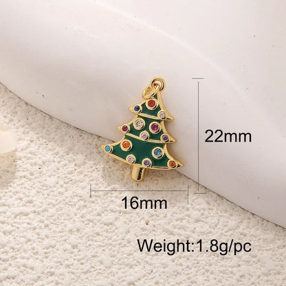 1 Piece 12*17mm 15 * 20mm 18 * 22mm Copper Christmas Tree Flower Snowflake Jewelry Accessories Pendant