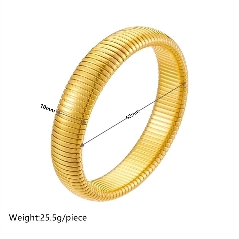 Minimalist Solid Color Stainless Steel 18K Gold Plated Bangle In Bulk