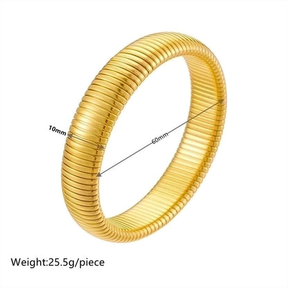 Minimalist Solid Color Stainless Steel 18K Gold Plated Bangle In Bulk