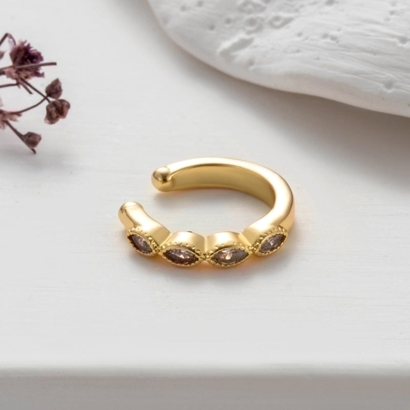 1 Piece Ear Cartilage Rings & Studs Cool Style Shiny Geometric Copper Plating Inlay Zircon