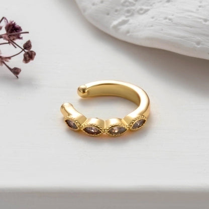 1 Piece Ear Cartilage Rings & Studs Cool Style Shiny Geometric Copper Plating Inlay Zircon