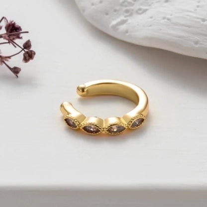 1 Piece Ear Cartilage Rings & Studs Cool Style Shiny Geometric Copper Plating Inlay Zircon