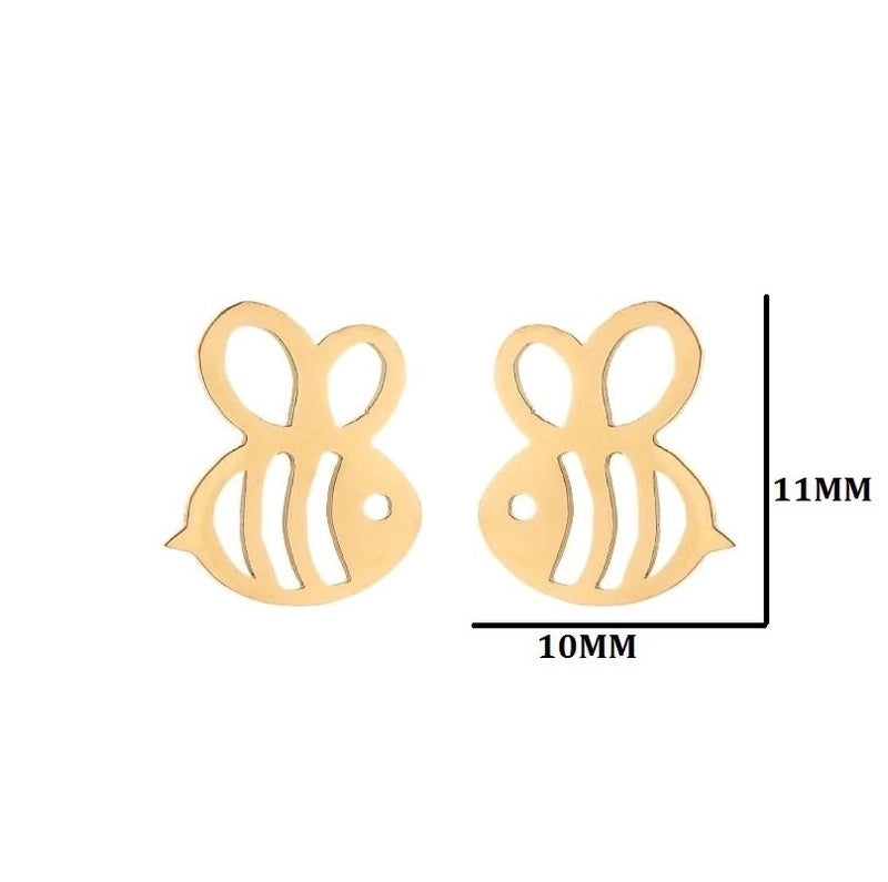 1 Pair Minimalist Animal Plating 304 Stainless Steel 18K Gold Plated Ear Studs