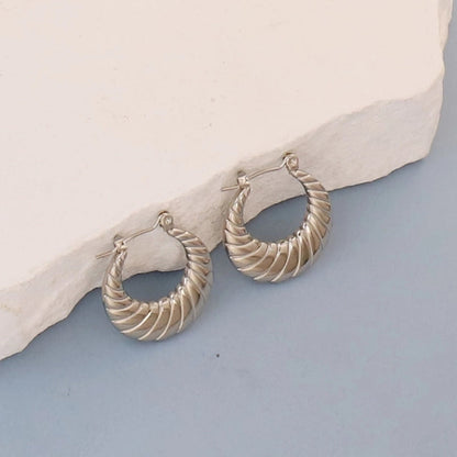 1 Pair Minimalist Round Square Heart Shape 304 Stainless Steel Earrings