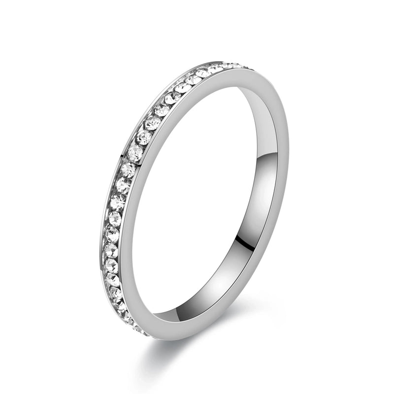 Minimalist Circle Stainless Steel Inlay Zircon Rings