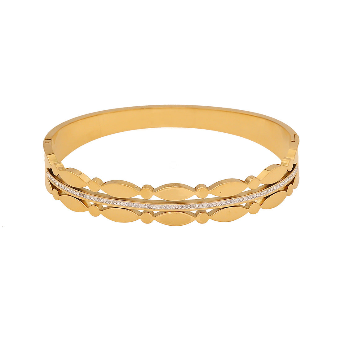 Fashion Flower Stainless Steel Electroplating Bangles