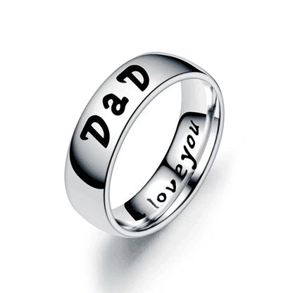 Family Member Letters Stainless Steel Ring