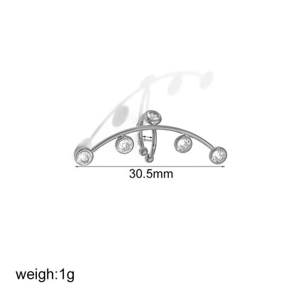 1 Piece IG Style Classic Style Geometric 304 Stainless Steel Zircon 18K Gold Plated Ear Cuffs