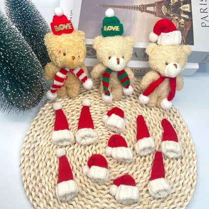 2 Pieces Christmas Hot-selling Decoration Mini Christmas Hat Knitted Hat Trendy Toy Plush Doll Accessories