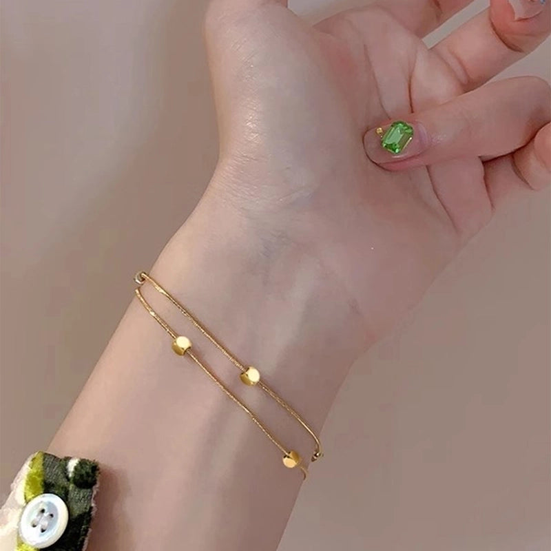 Glam Vacation Solid Color 304 Stainless Steel Snake Chain Bracelets In Bulk