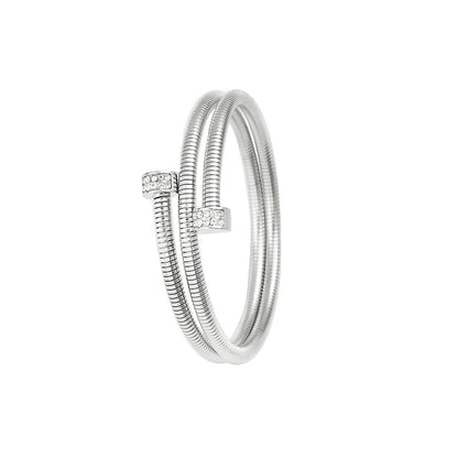 Casual Minimalist Commute Circle Round 304 Stainless Steel 18K Gold Plated Rhinestones Bangle In Bulk