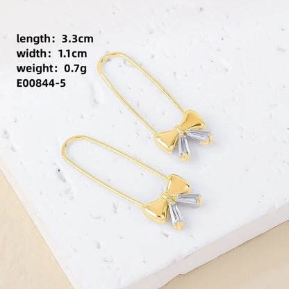 1 Pair Casual Minimalist Korean Style Solid Color Copper Earrings