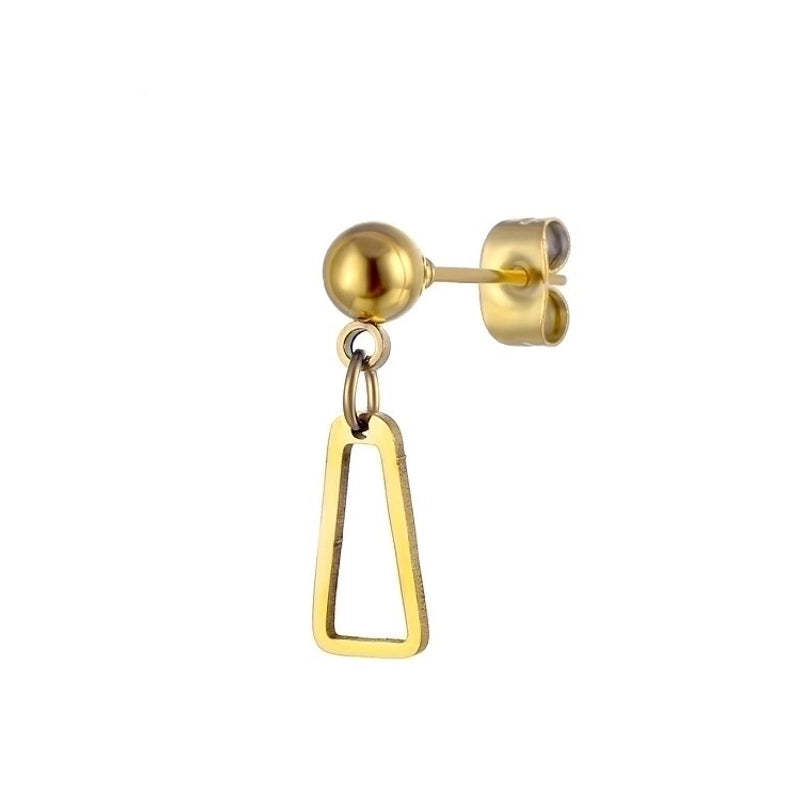 Minimalist Geometric Cross Stainless Steel Asymmetrical Dangling Earrings 1 Piece