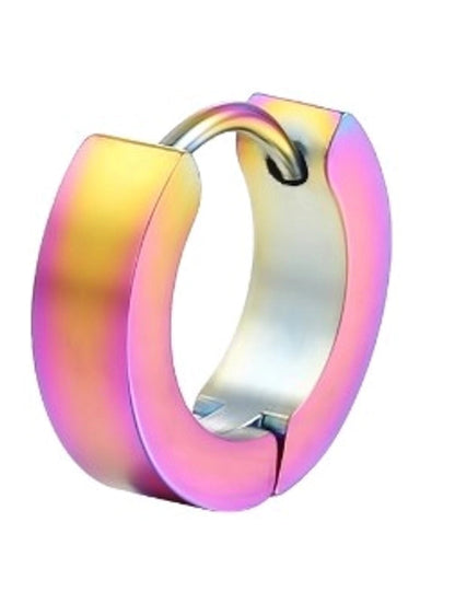 1 Piece Punk Round Plating 201 Stainless Steel 18K Gold Plated Hoop Earrings