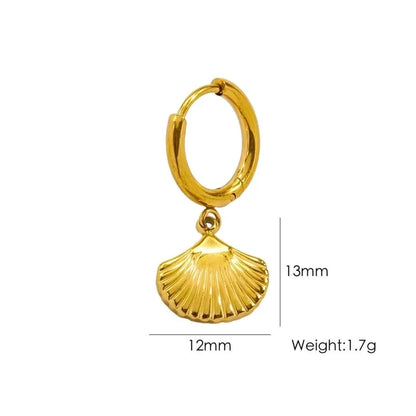 3 Pieces Beach Tortoise Starfish Shell Plating 304 Stainless Steel 14K Gold Plated Earrings