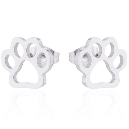 1 Pair Fashion Paw Print 304 Stainless Steel 18K Gold Plated Ear Studs