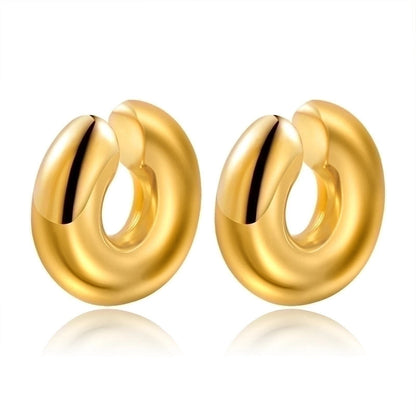 1 Pair Fashion Solid Color Plating 304 Stainless Steel 18K Gold Plated Earrings