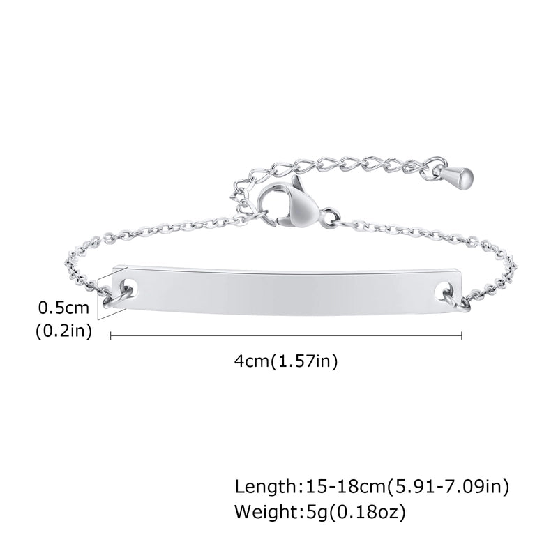 Sweet Solid Color 304 Stainless Steel 18K Gold Plated Cable Chain ID Bracelet In Bulk