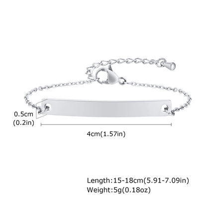 Sweet Solid Color 304 Stainless Steel 18K Gold Plated Cable Chain ID Bracelet In Bulk