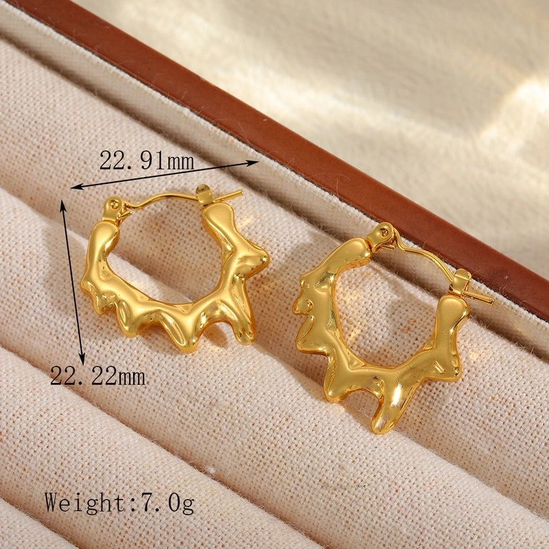 1 Pair Basic Minimalist Irregular Geometric Plating 304 Stainless Steel 18K Gold Plated Earrings